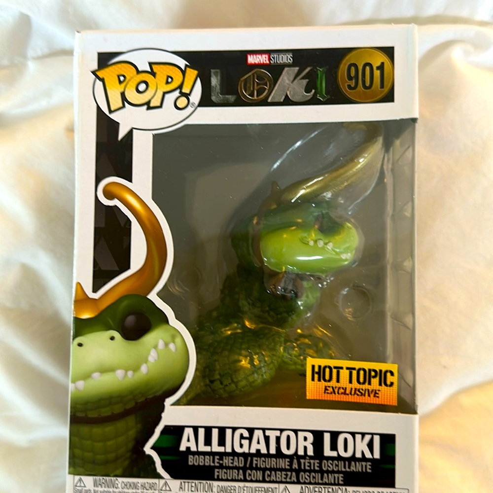 Exclusive to Hot Topic, this unique Funko Pop! captures Alligator Loki